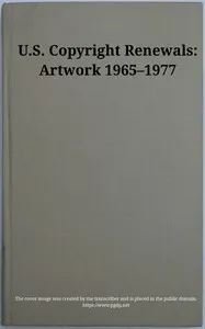 U.S. copyright renewals: artwork 1965-1977 — Library of Congress. Copyright Office cover