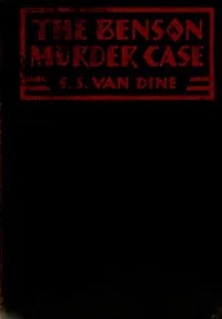 The Benson murder case — S. S. Van Dine cover