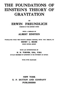 The foundations of Einstein's theory of gravitation — Erwin Freundlich cover