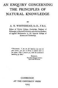 An enquiry concerning the principles of natural knowledge — Alfred North Whitehead cover