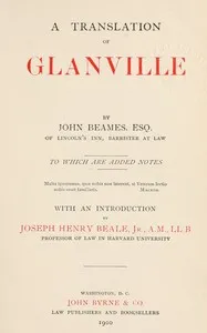 A translation of Glanville — Ranulf de Glanville cover