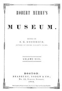 Robert Merry's Museum, Vol. VIII, July to December, 1844 cover