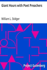 Giant Hours with Poet Preachers — William L. (William Le Roy) Stidger cover