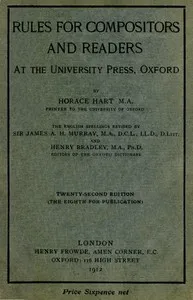 Rules for compositors and readers at the University Press, Oxford cover