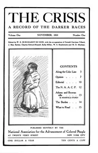 The crisis : $b A record of the darker races, Vol. I, No. 1, November 1910 — Various cover