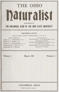 The Ohio Naturalist, Vol. 1, No. 5, March, 1901 — Ohio State University. Biological Club cover