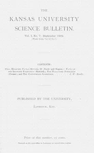 The Kansas University science bulletin, Vol. I, No. 7,  September 1902 cover