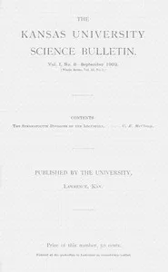 The Kansas University science bulletin, Vol. I, No. 8, September 1902 — Anonymous cover