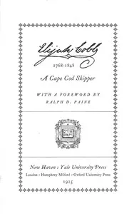 Elijah Cobb : $b 1768-1848 a Cape Cod skipper — Elijah Cobb cover