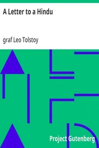 A Letter to a Hindu — Leo, graf Tolstoy cover