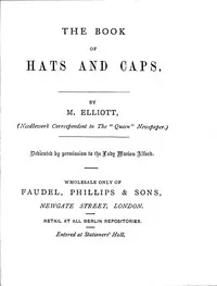 The book of hats and caps — M. Elliott cover