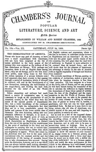 Chambers's Journal of Popular Literature, Science, and Art, fifth series, no. 134, vol. III, July 24, 1886 — Various cover