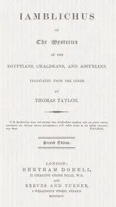 Iamblichus on the mysteries of the Egyptians, Chaldeans, and Assyrians — Iamblichus cover
