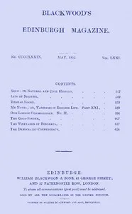 Blackwood's Edinburgh magazine, Vol. 71, No. 439, May, 1852 cover