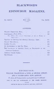 Blackwood's Edinburgh magazine, Vol. 93, No. 571, May, 1863 — Various cover
