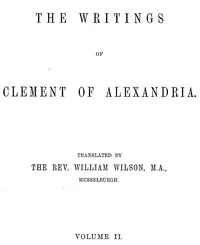 The writings of Clement of Alexandria, Vol. 2 (of 2) cover