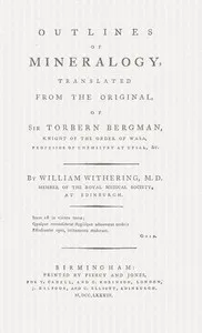 Outlines of mineralogy — Torbern Bergman cover