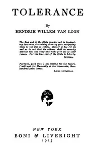 Tolerance — Hendrik Willem Van Loon cover