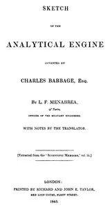 Sketch of the Analytical Engine invented by Charles Babbage, Esq. cover