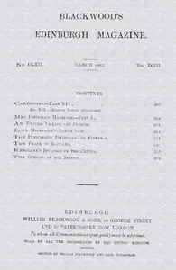 Blackwood's Edinburgh Magazine, Vol. 93, No. 569, March, 1863 — Various cover