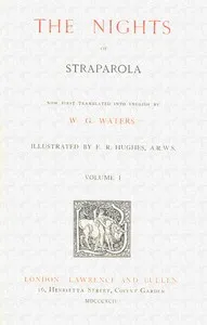 The nights of Straparola, volume 1 [of 2] — Giovanni Francesco Straparola cover