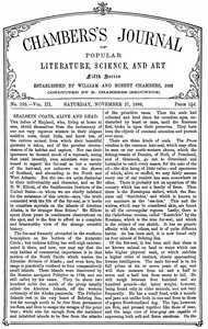 Chambers's Journal of Popular Literature, Science, and Art, fifth series, no. 152, vol. III, November 27, 1886 — Various cover