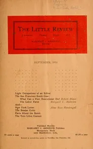 The Little Review, September 1916 (Vol. 3, No. 6) — Various cover