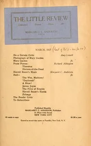 The Little Review, March 1917 (Vol. 3, No. 9) — Various cover