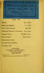 The Little Review, May, 1917 (Vol. 4, No. 1) — Various cover