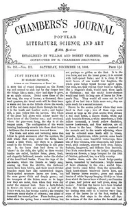 Chambers's Journal of Popular Literature, Science, and Art, fifth series, no. 155, vol. III, December 18, 1886 — Various cover