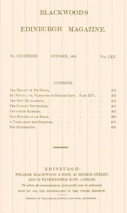 Blackwood's Edinburgh Magazine, Vol. 70, No. 432, October, 1851 — Various cover