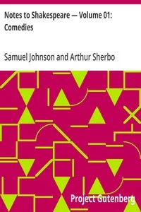Notes to Shakespeare — Volume 01: Comedies — Samuel Johnson cover