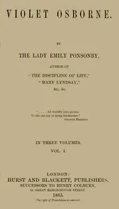 Violet Osborne, Volume 1 (of 3) — Emily, Lady Ponsonby cover