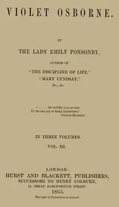 Violet Osborne, Volume 3 (of 3) — Emily, Lady Ponsonby cover