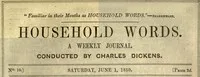 Household Words, No. 10, June 1, 1850: A weekly journal — Anonymous cover