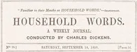 Household words, No. 25, September 14, 1850 : $b A weekly journal — Anonymous cover