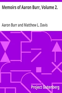 Memoirs of Aaron Burr, Volume 2. — Aaron Burr cover
