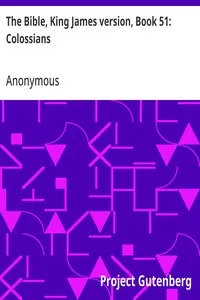 The Bible, King James version, Book 51: Colossians — Anonymous cover