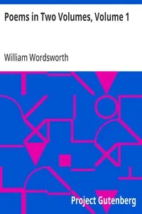 Poems in Two Volumes, Volume 1 — William Wordsworth cover