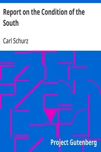 Report on the Condition of the South — Carl Schurz cover